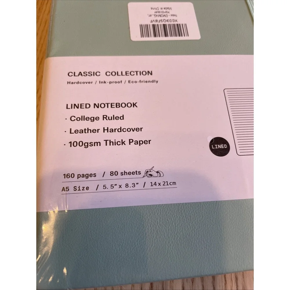 Classic‎ Collection Lined Notebook Leather Hardcover Journal Green
